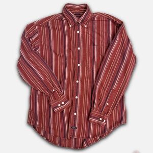 Vintage Nautica Striped Button Down Shirt Men's Large Long Sleeve Collar Bloke